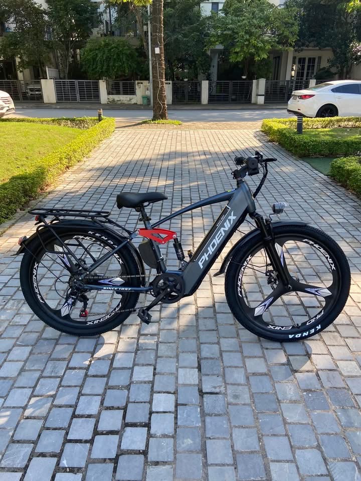 Xe đạp trợ lực điện Phoenix Q1 Vành đúc - 400W -15/30Ah - 35km\h - đèn hậu Giá cực ổn dành cho học sinh